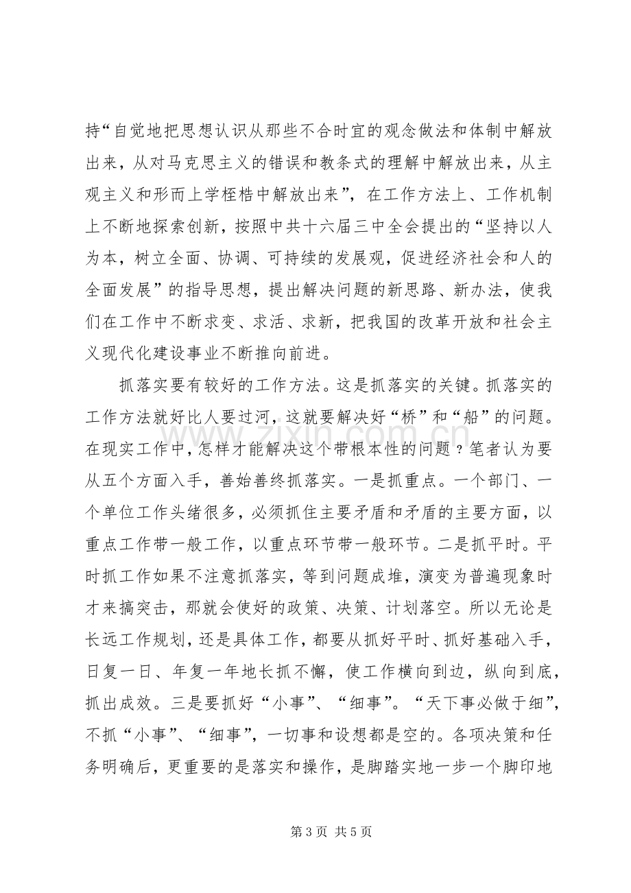 抓好工作落实的几点思考心得体会.docx_第3页