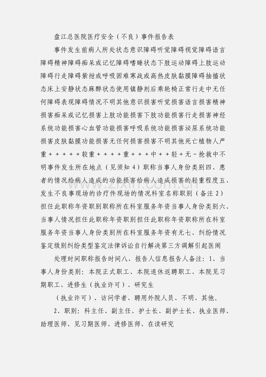 医疗安全不良事件报表.docx_第2页