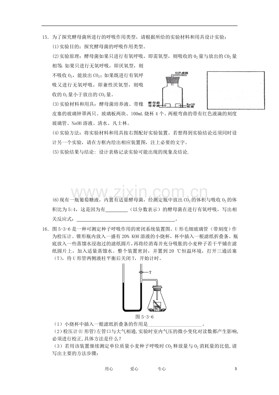 2012高一生物-3.4细胞呼吸25每课一练-浙科版必修1.doc_第3页