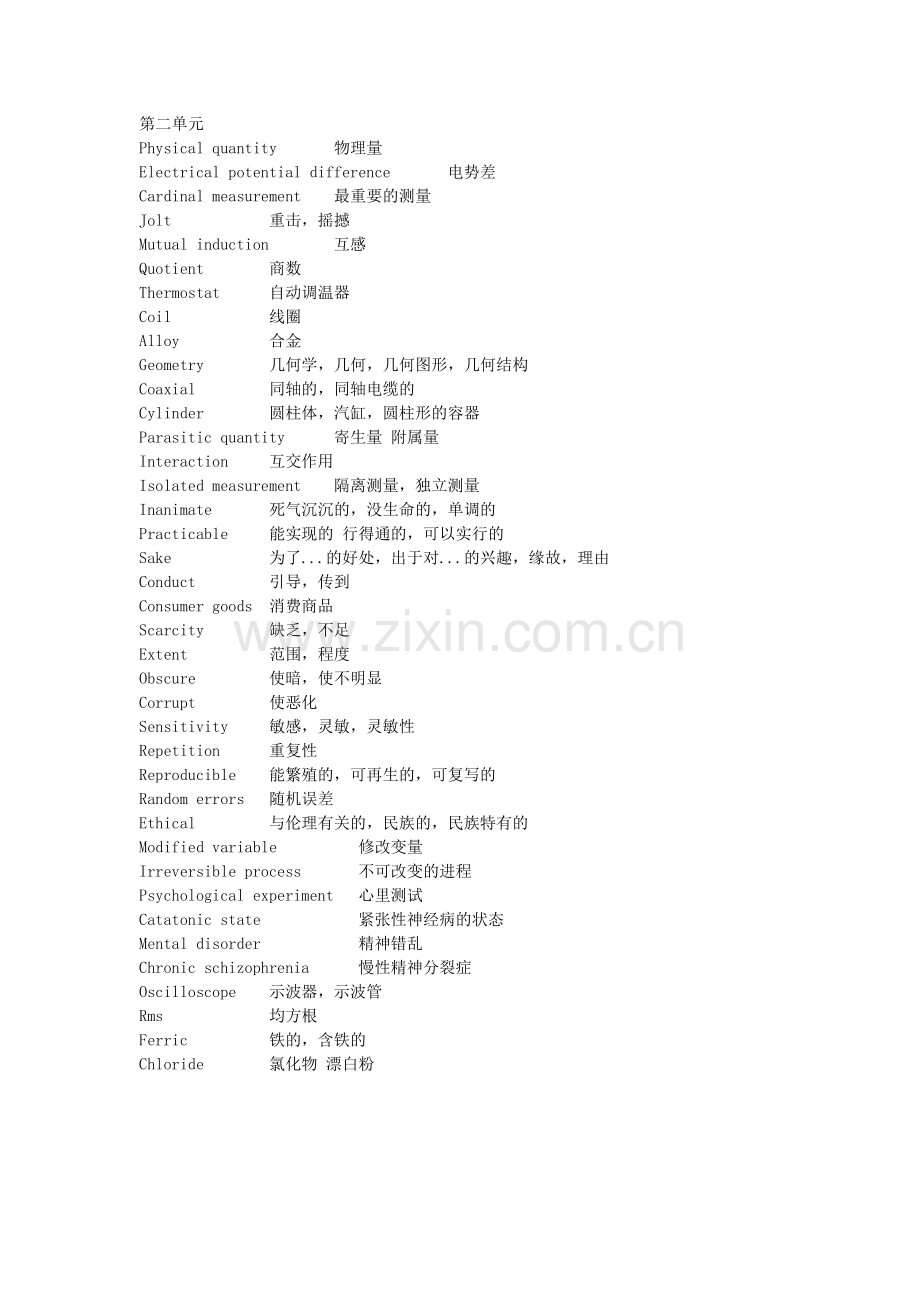 测控技术与仪器专业英语单词汇总.doc_第2页