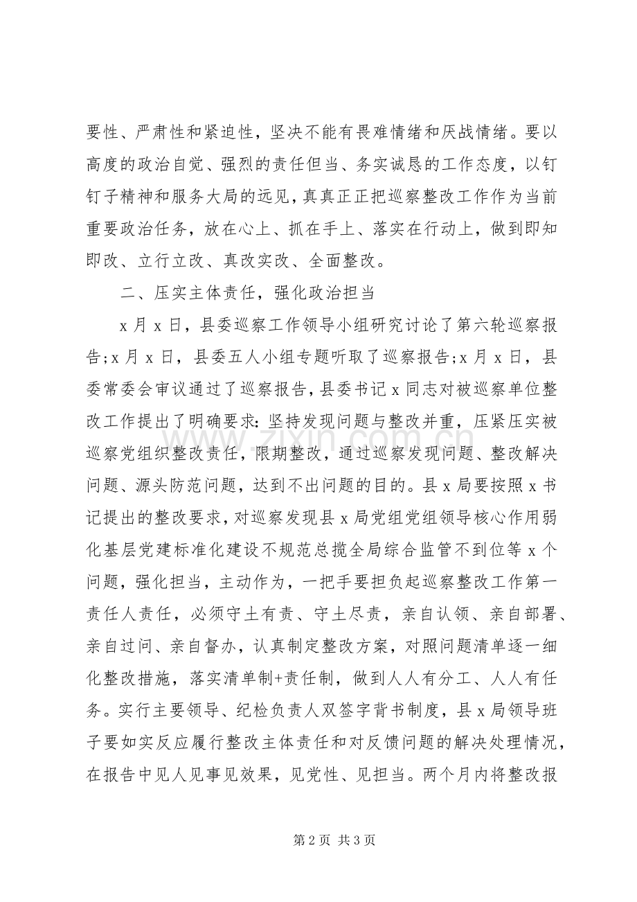 领导在巡察意见反馈会上的讲话(县级局).docx_第2页