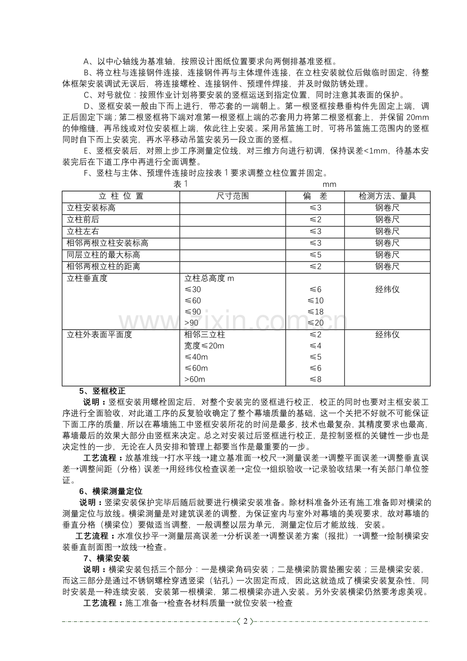 玻璃幕墙施工工艺说明.doc_第2页