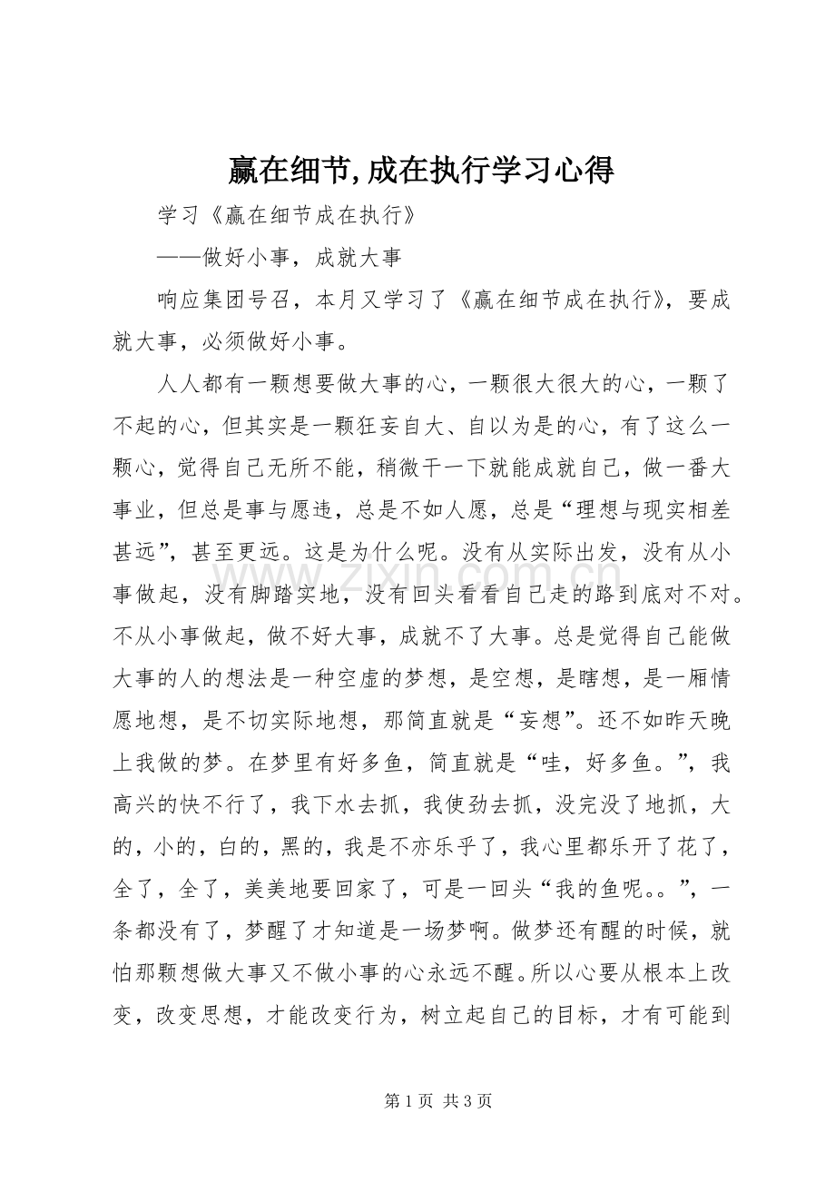 赢在细节,成在执行学习心得.docx_第1页