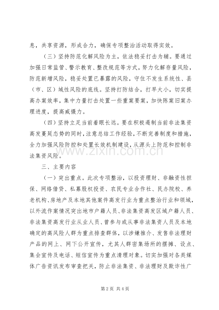 非法集资问题专项整治活动实施方案.docx_第2页