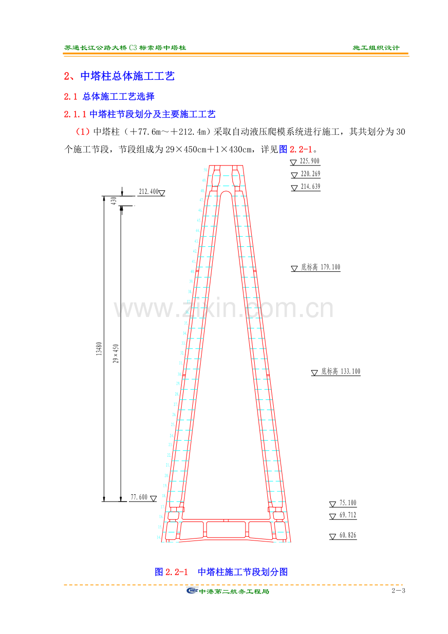 江苏苏通大桥中塔柱施工技术方案上报.doc_第3页