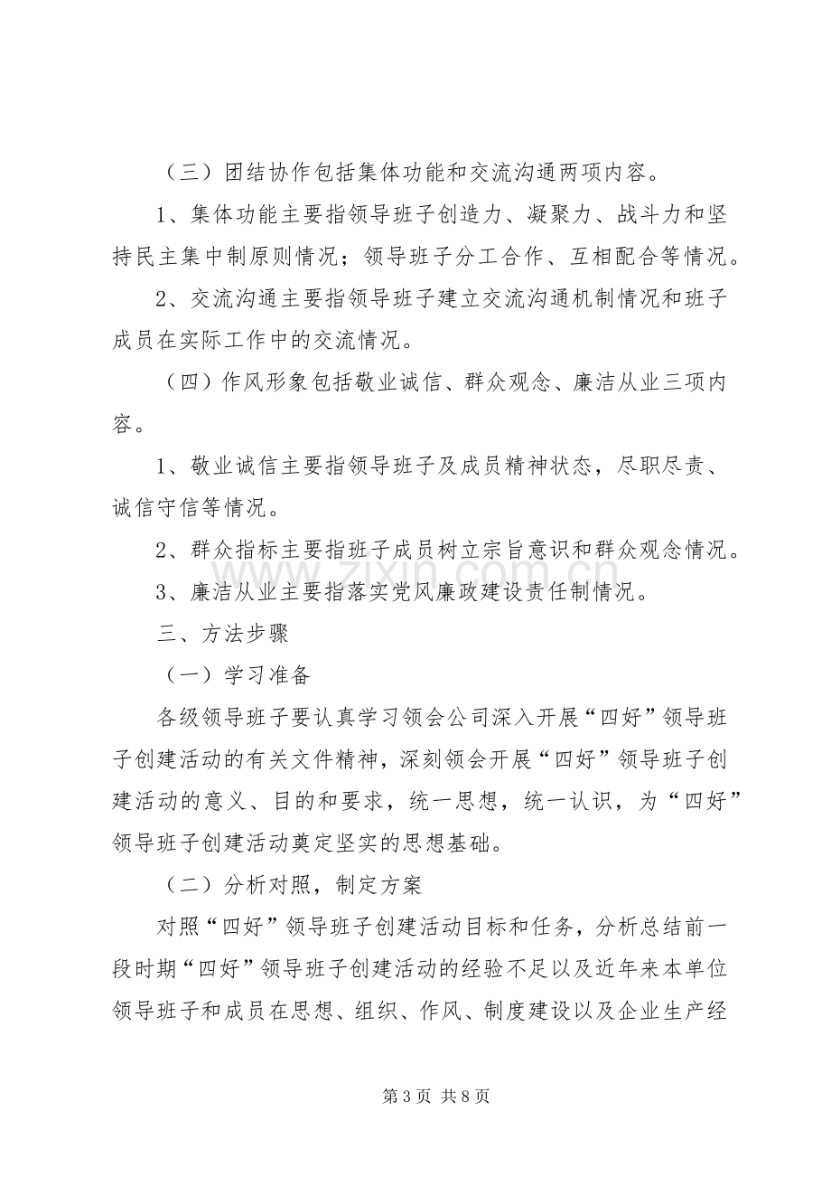 银行创建四好领导班子活动方案 .docx_第3页