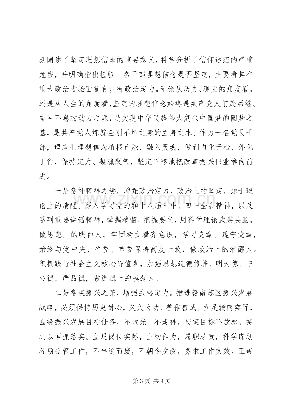 领导干部关于四个意识发言稿.docx_第3页