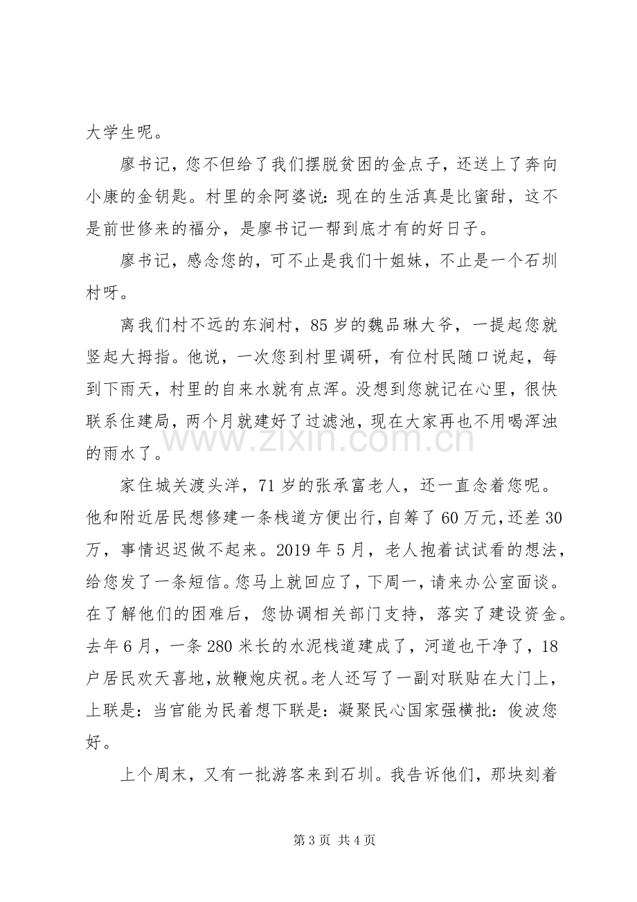 学习廖俊波先进事迹报告会发言稿范文.docx_第3页