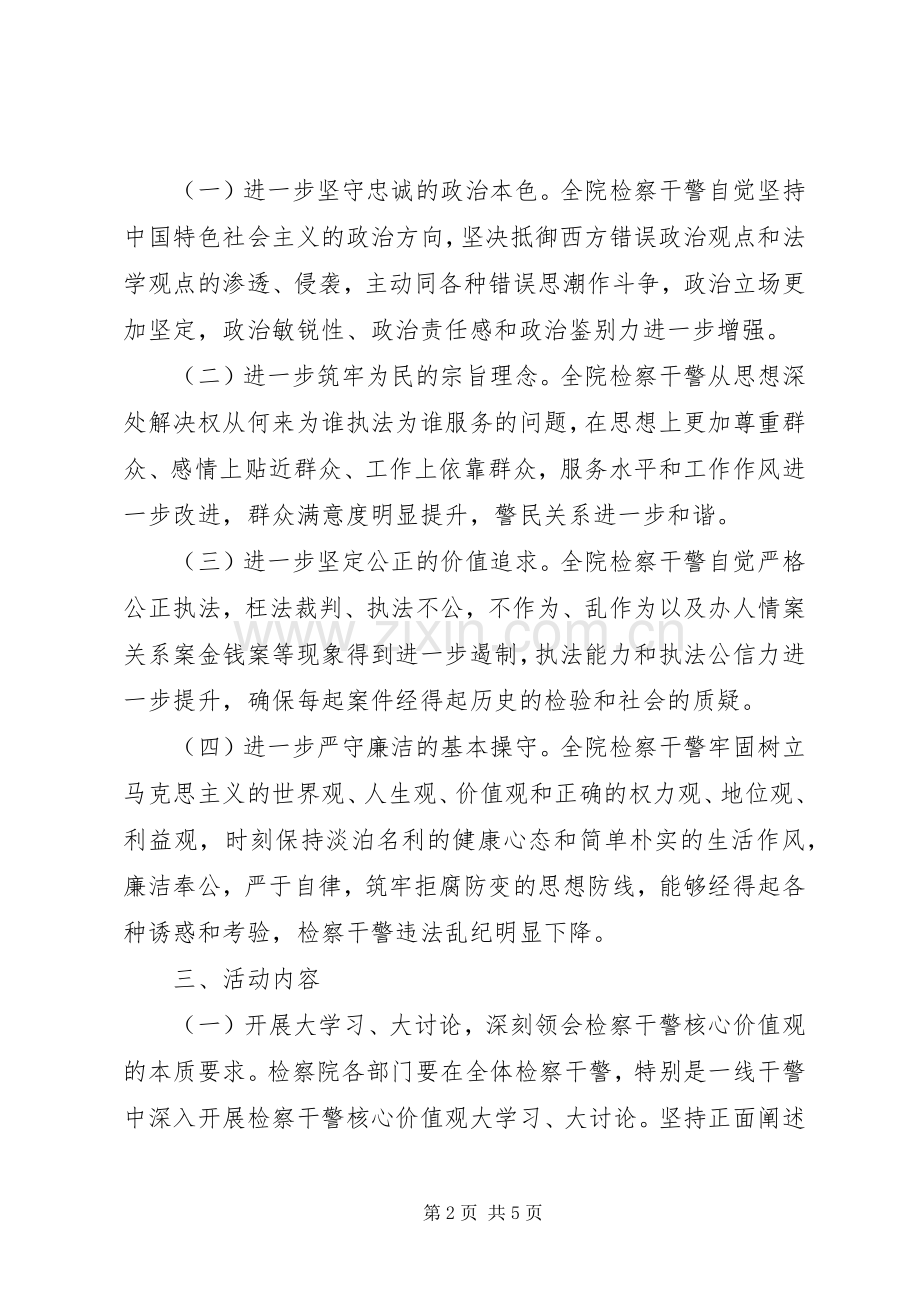 检察院开展检察干警核心价值观教育实践活动方案.docx_第2页