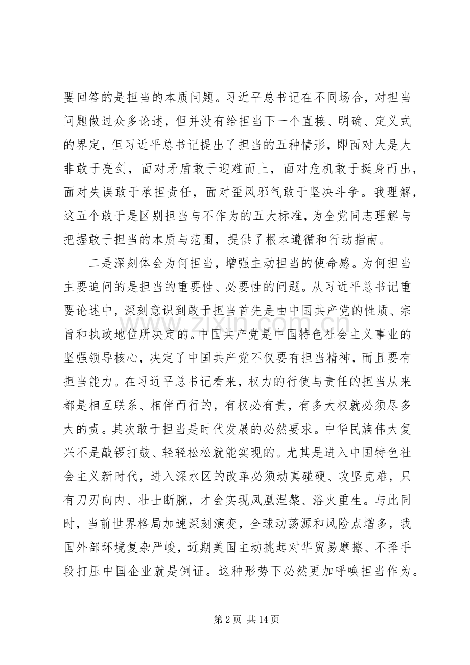 担当精神心得体会：“不忘初心、牢记使命”主题教育集中学习研讨会上的发言.docx_第2页