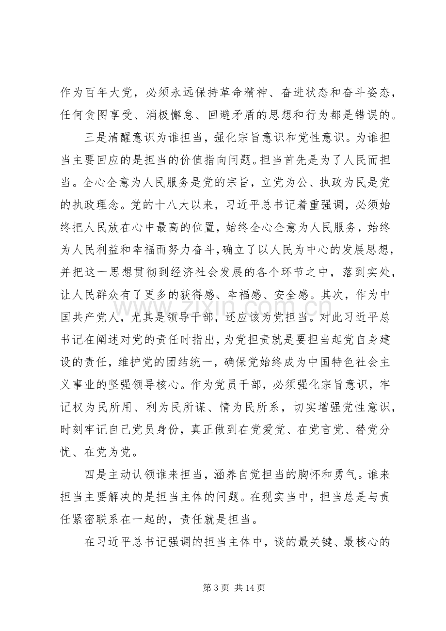 担当精神心得体会：“不忘初心、牢记使命”主题教育集中学习研讨会上的发言.docx_第3页