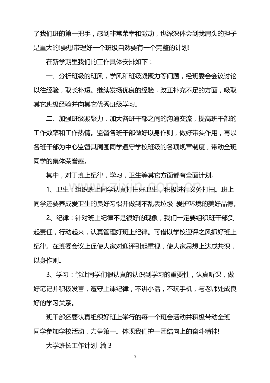 2022年大学班长工作计划四篇.doc_第3页