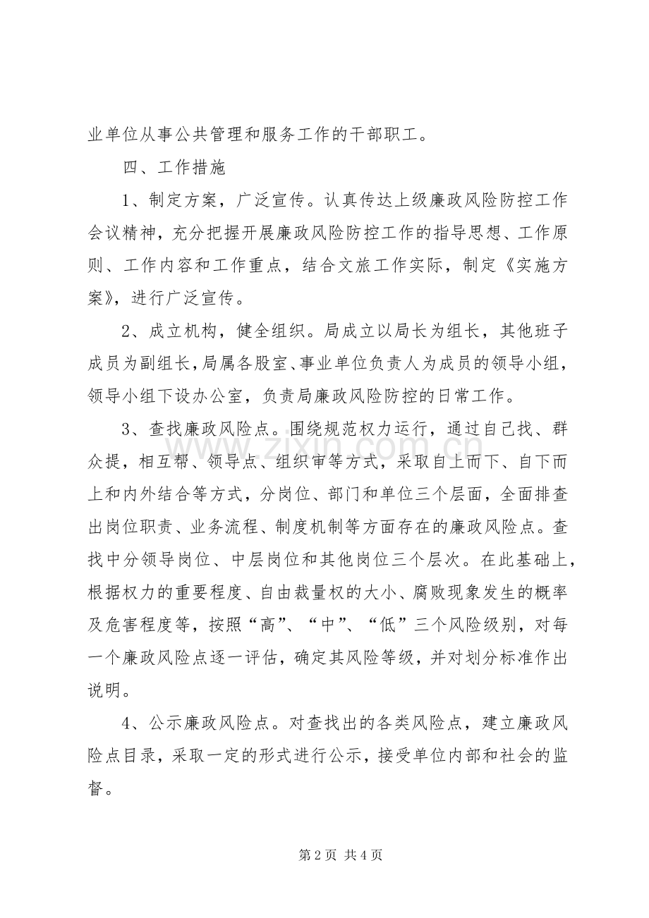 文旅局廉政风险点排查和防控工作实施方案.docx_第2页