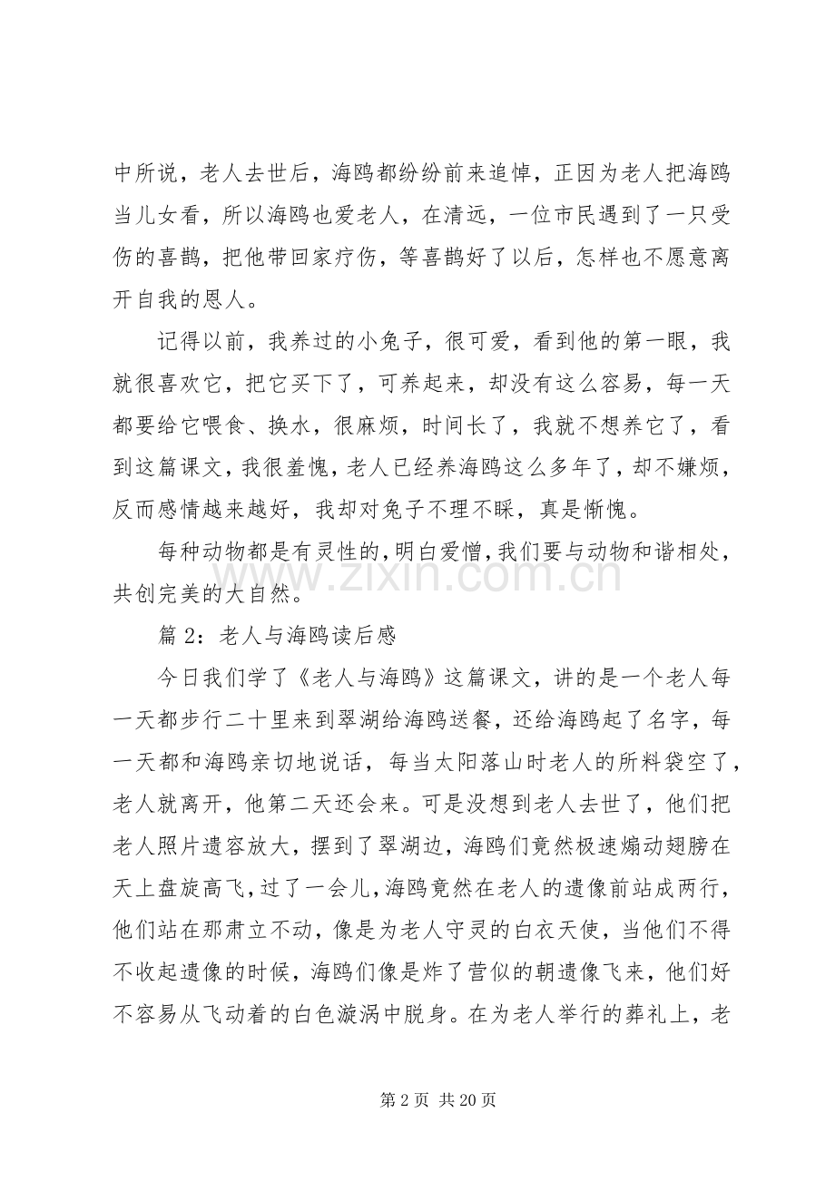 老人与海鸥读后感优选20篇.docx_第2页