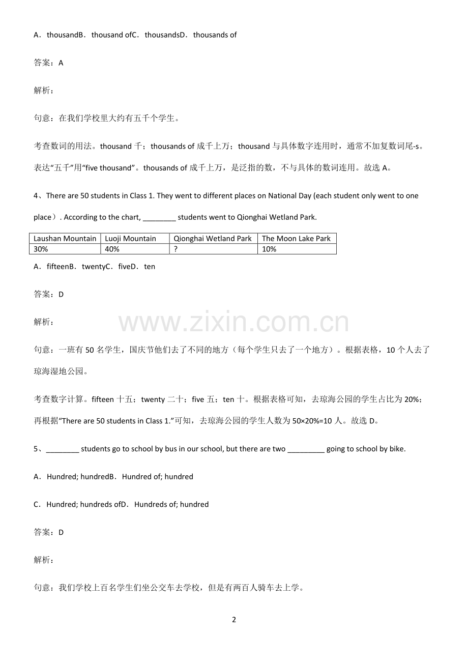 初三英语数词专项训练.pdf_第2页