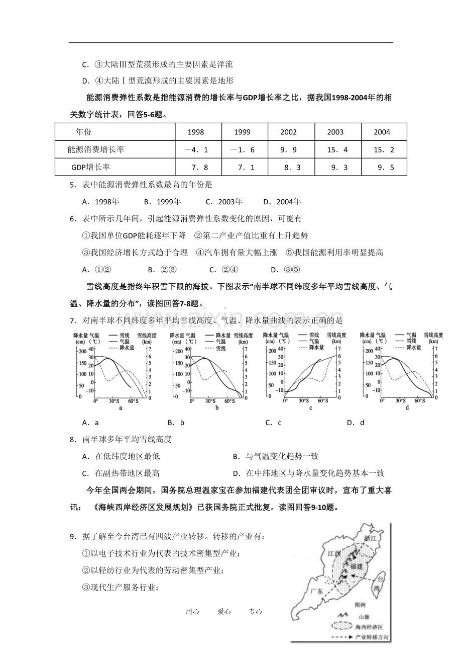 浙江省杭州高级中学2011届高三地理5月模拟试题湘教版.doc_第2页