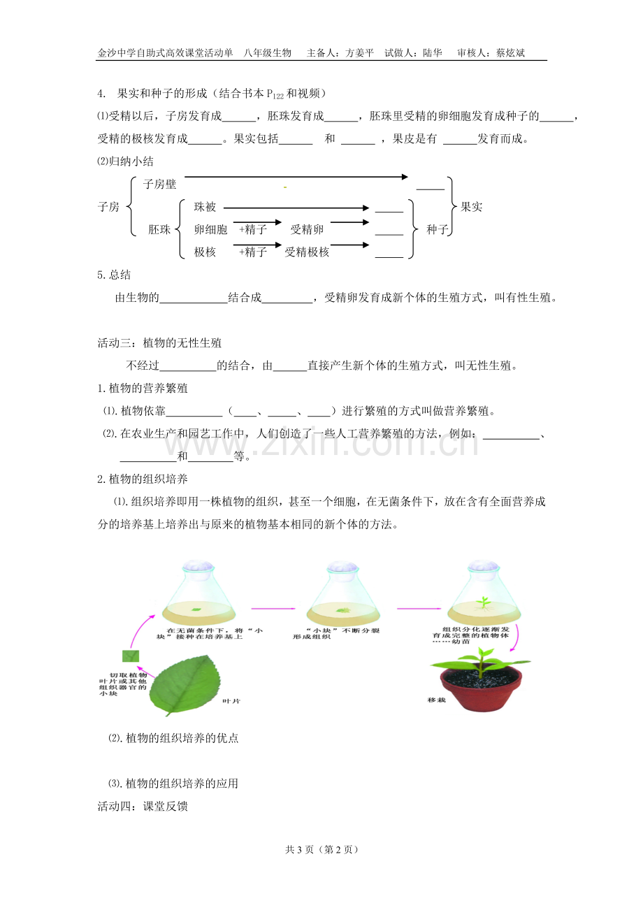 植物的生殖活动单.doc_第2页