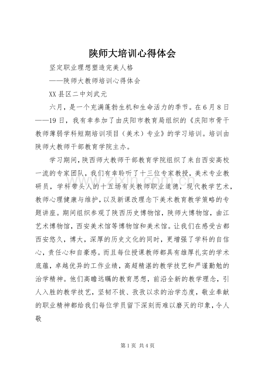 陕师大培训心得体会.docx_第1页