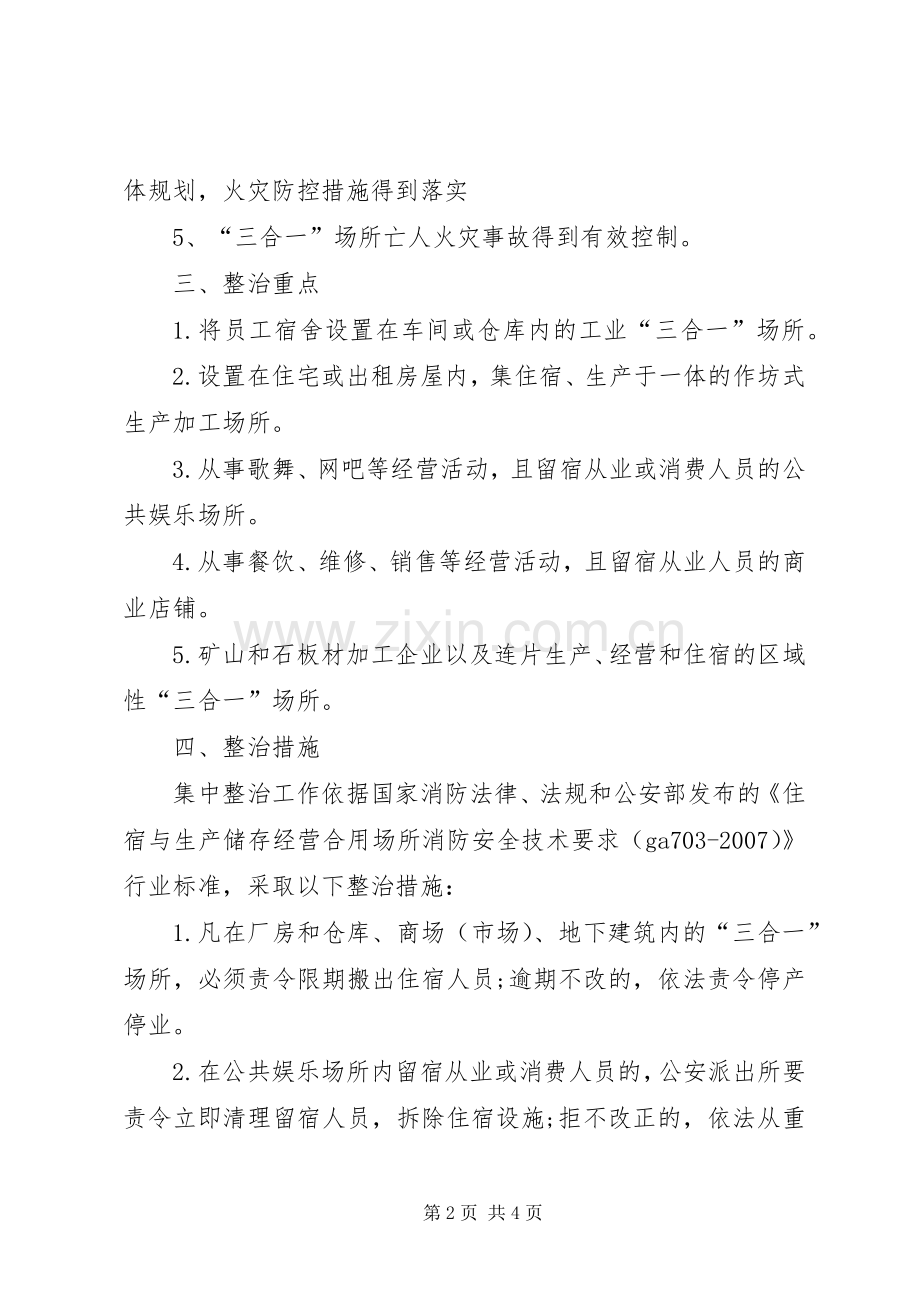 镇政府关于“三合一”场所消防安全工作实施方案 .docx_第2页