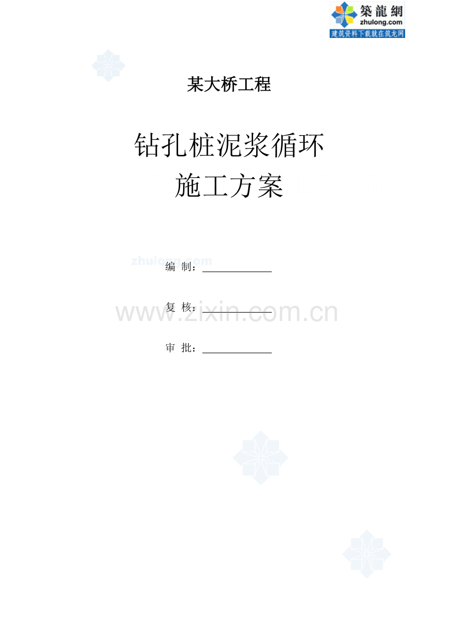 某大桥工程钻孔桩泥浆循环施工方案_secret.doc_第1页