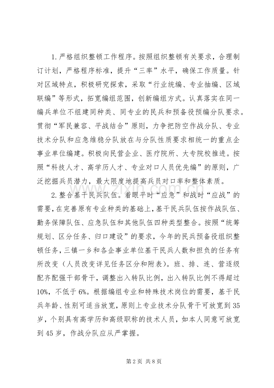 民兵预备役部队组织整顿工作实施方案.docx_第2页