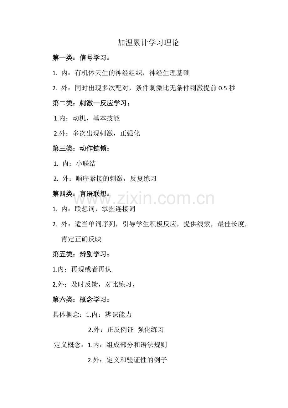 (教育心理学)加涅累计学习理论.docx_第1页