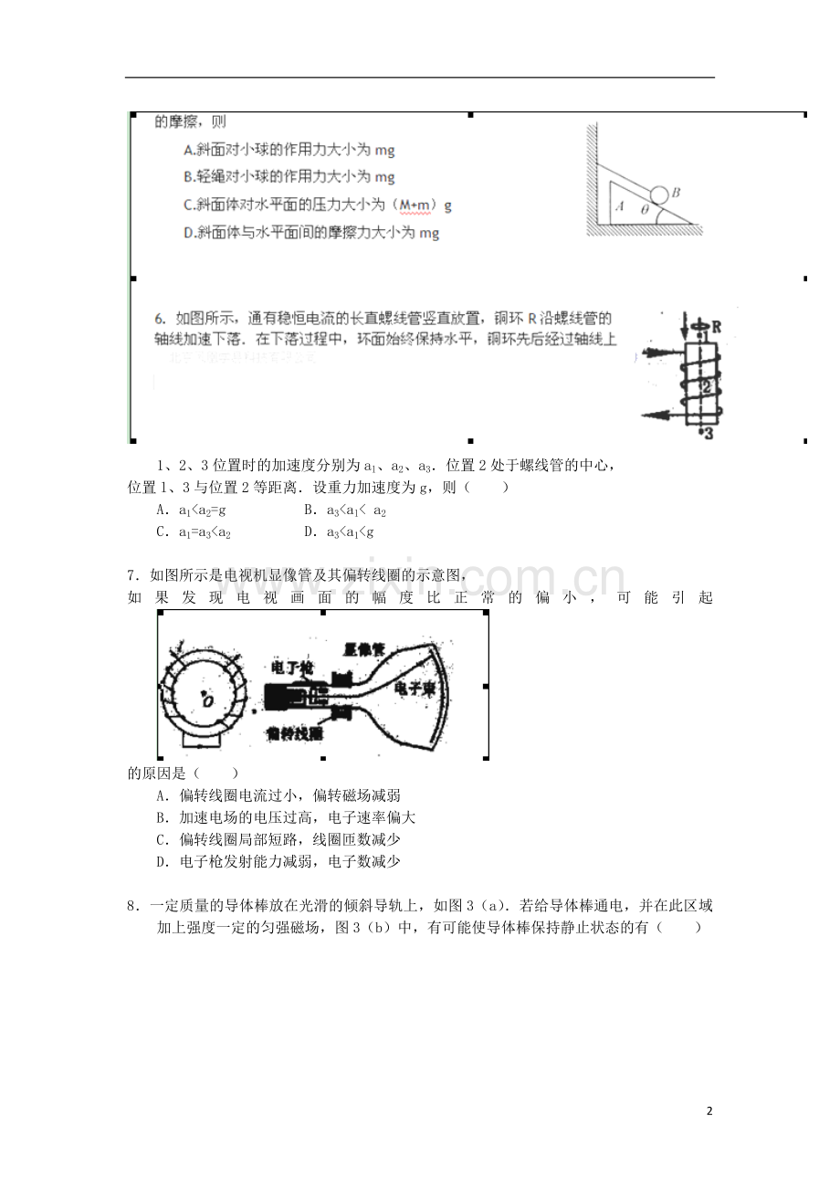 高三物理一轮复习综合练习十二(无答案).doc_第2页