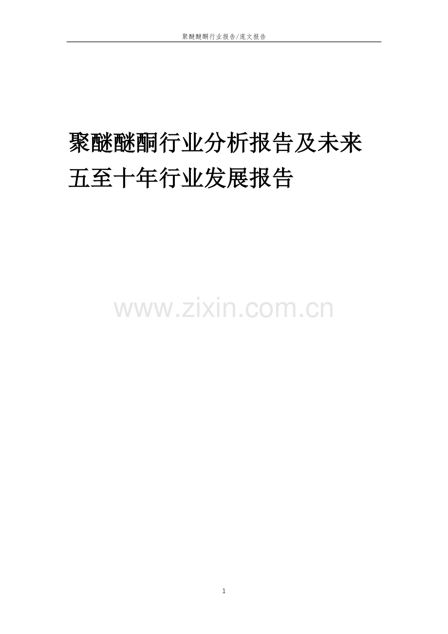 2023年聚醚醚酮行业分析报告及未来五至十年行业发展报告.doc_第1页