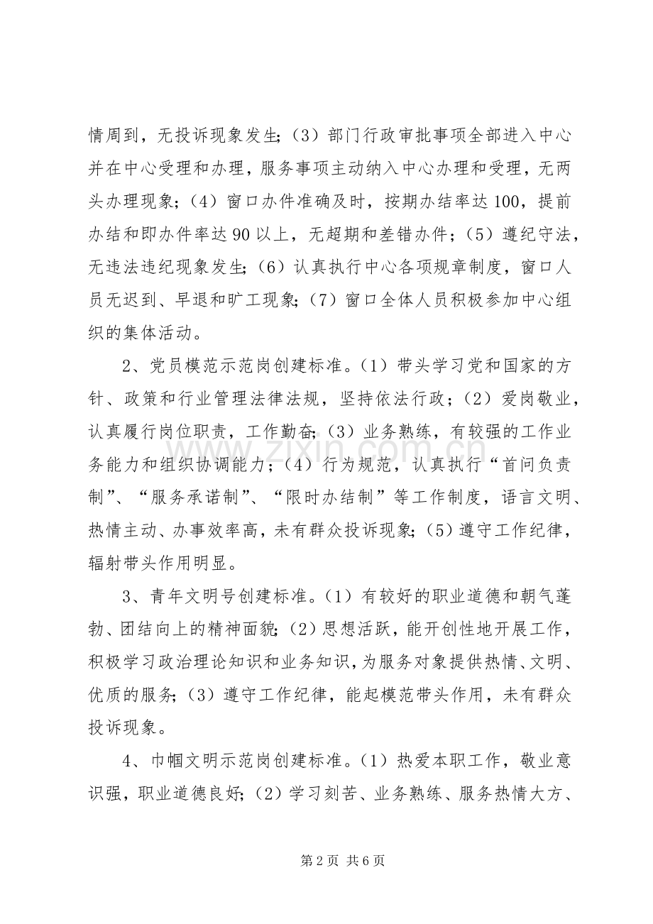 行政服务中心创建示范岗方案 .docx_第2页