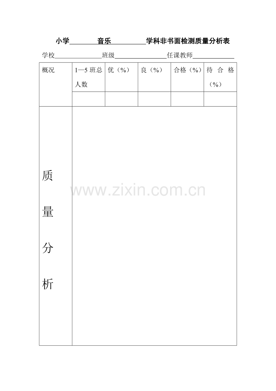 音乐学科成绩分析表.doc_第1页