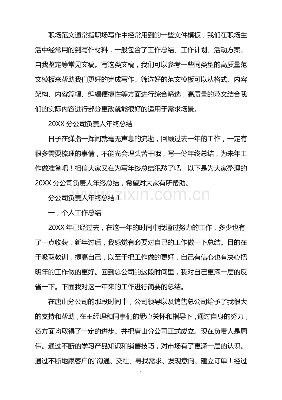 2022年分公司负责人年终总结.doc_第1页