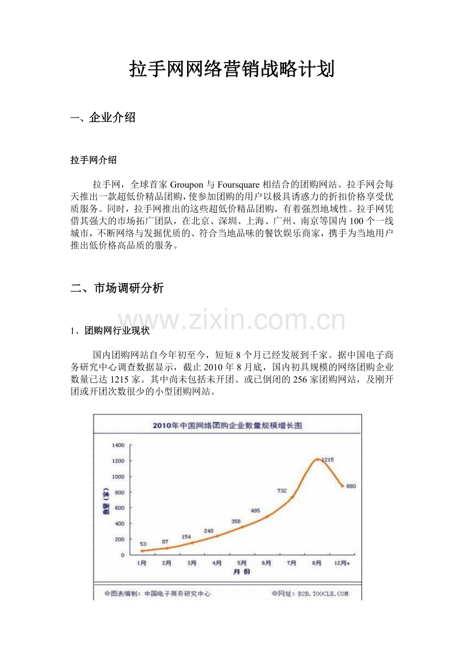 拉手网络营销战略计划书(附促销活动策划).doc_第1页