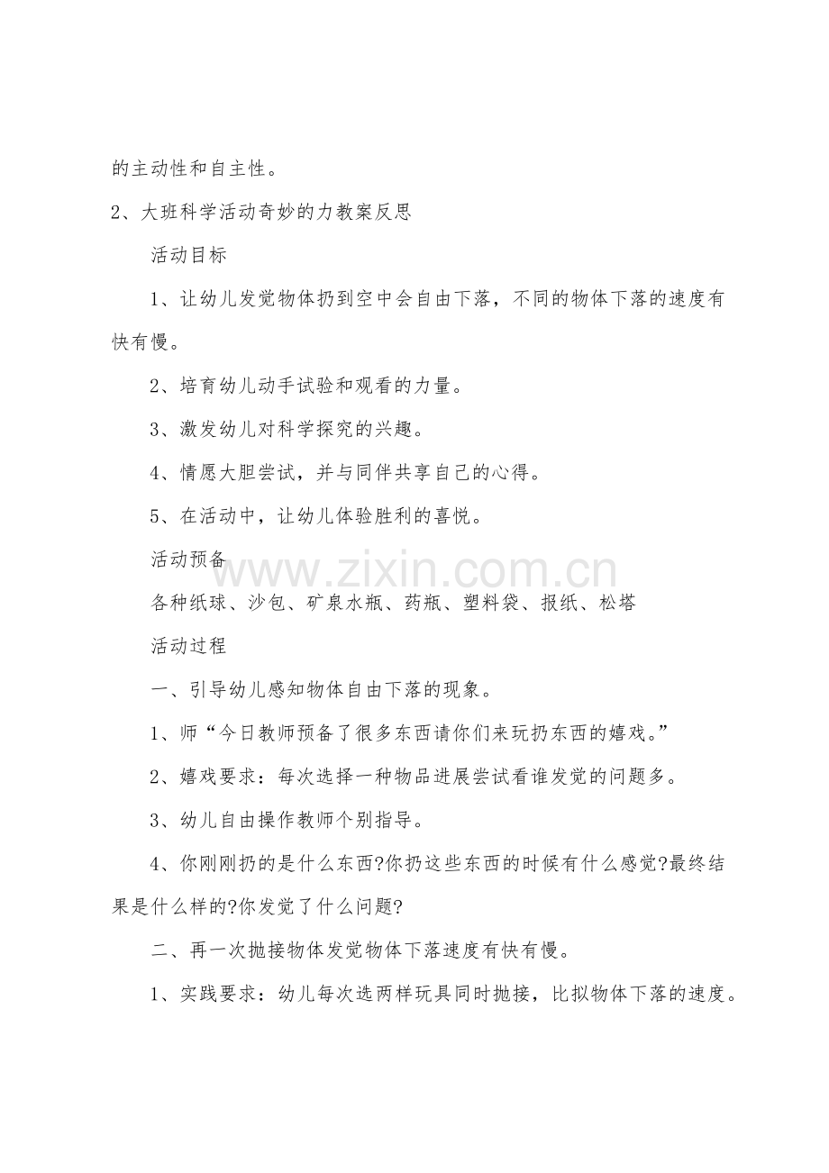 大班主题神奇的力教案反思.docx_第3页