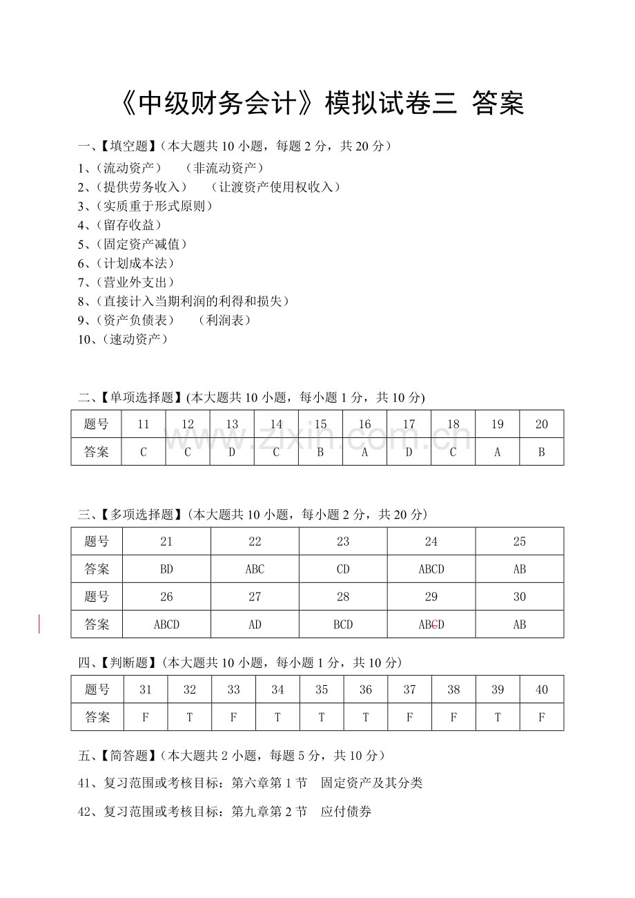 中级财务会计模拟试卷三答案.doc_第1页