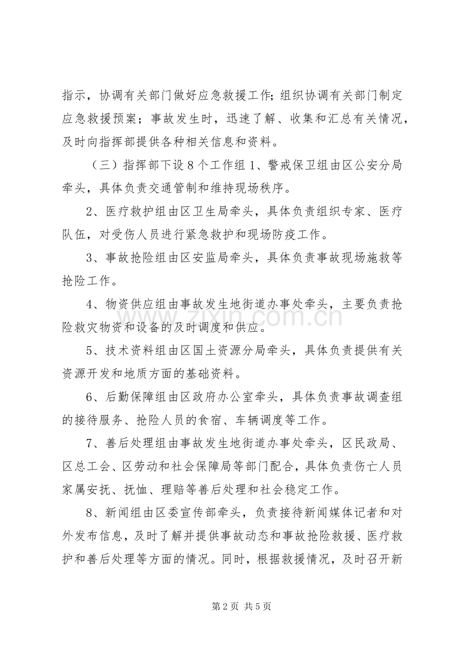 非煤矿山重特大生产安全事故应急救援预案.docx_第2页