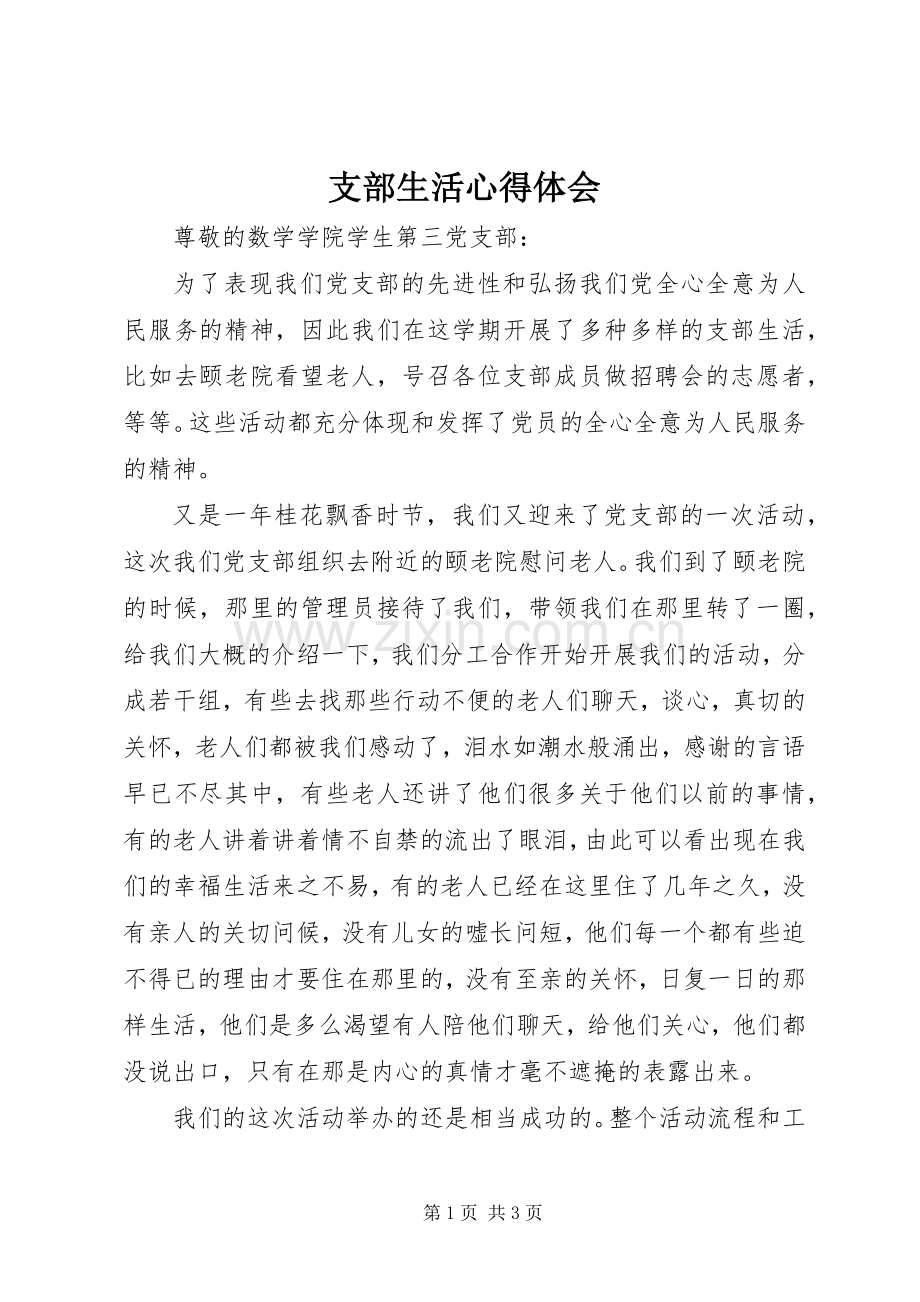 支部生活心得体会.docx_第1页