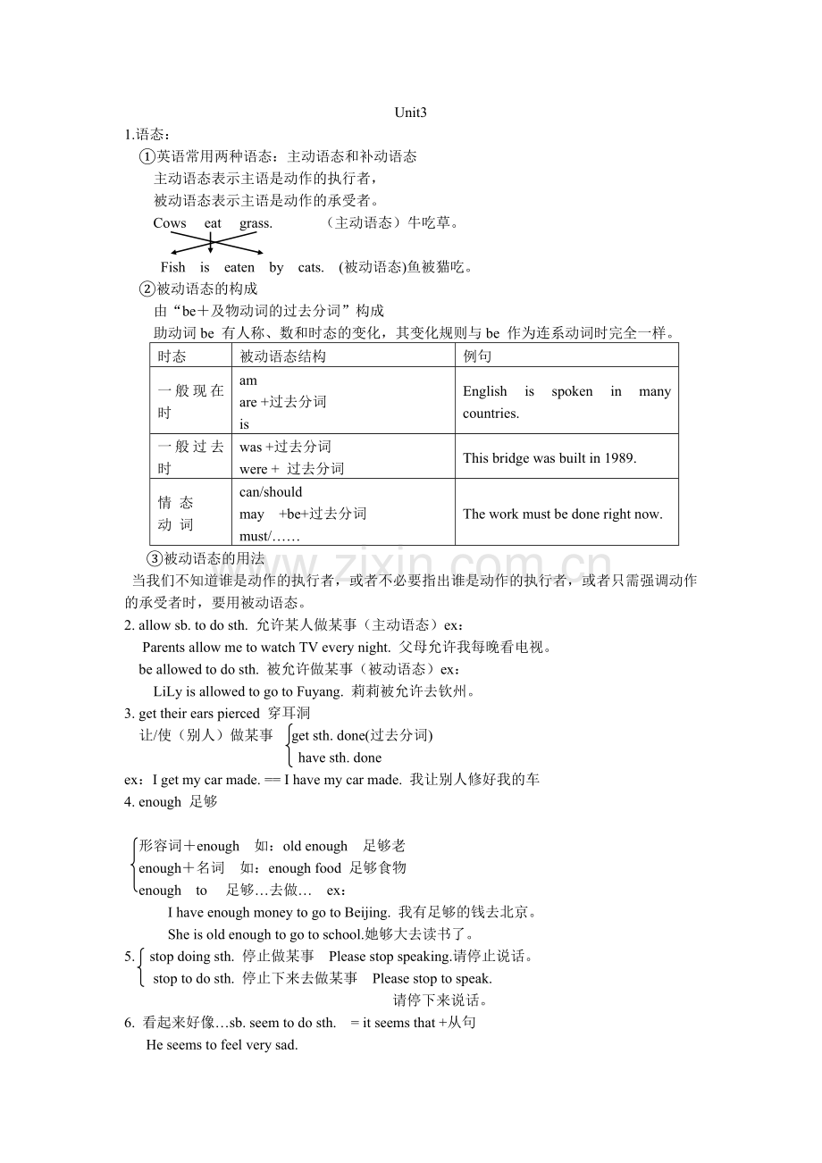 九年级英语课本知识梳理第三单元.doc_第1页