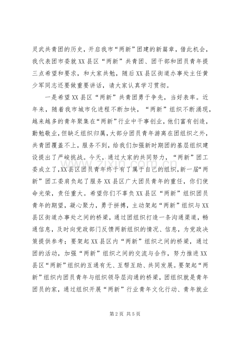 团市委副书记王金京在XX县区“两新”组织团工委成立大会上的讲话.docx_第2页