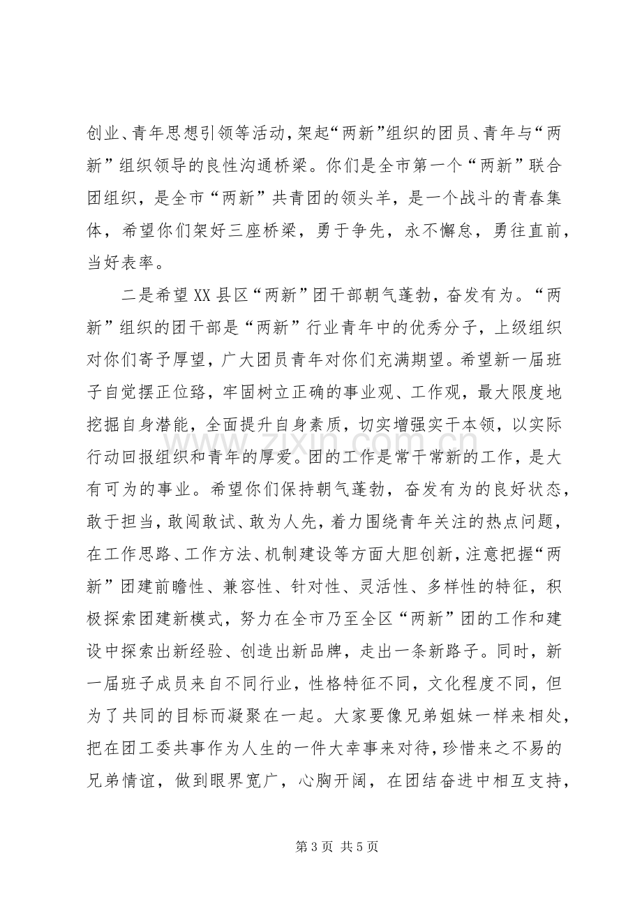 团市委副书记王金京在XX县区“两新”组织团工委成立大会上的讲话.docx_第3页