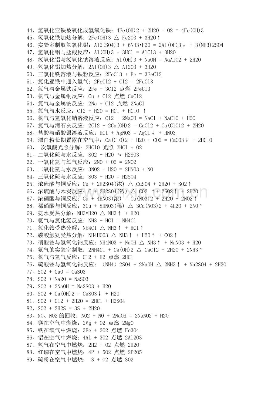 玉溪一中高中所有化学方程式汇总.doc_第2页