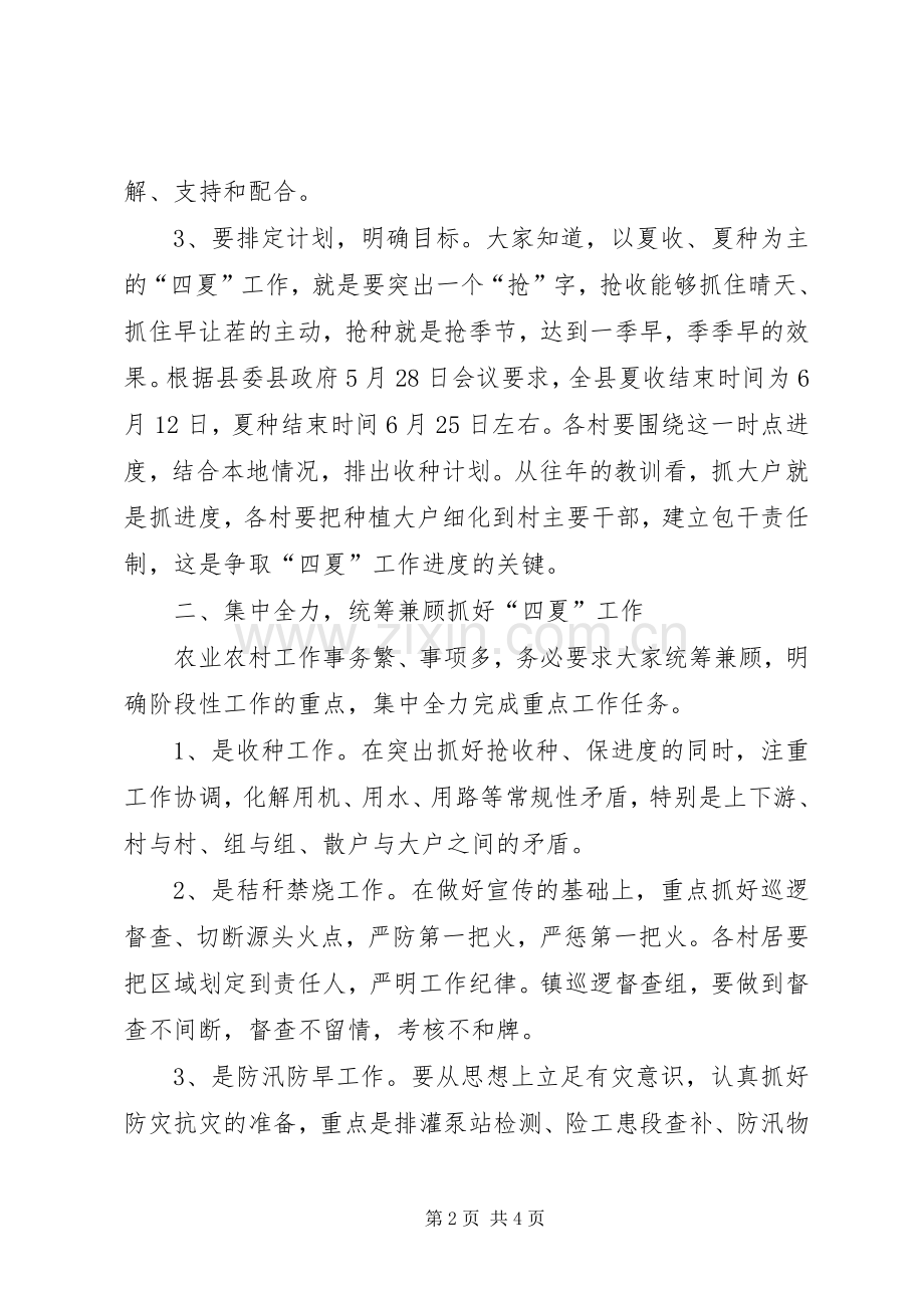 在全镇“四夏”秸秆禁烧禁抛暨防汛防旱工作会议上的讲话.docx_第2页