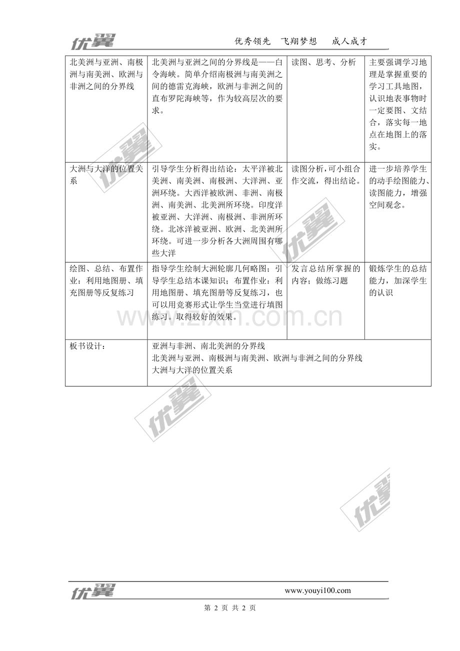 第二章：第二节“世界的海陆分布”教学设计第二课时.doc_第2页