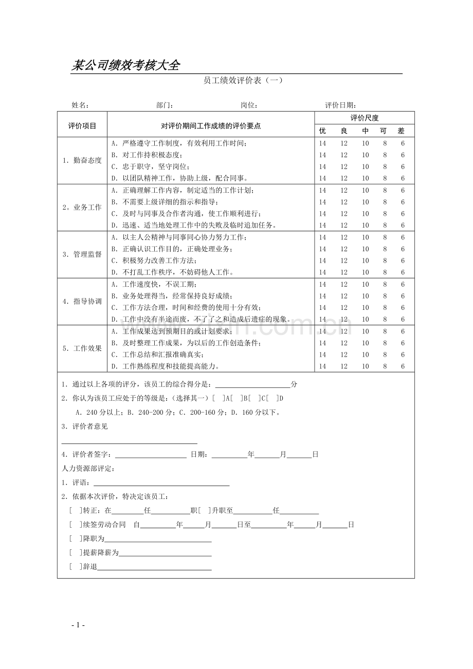 绩效考核文档大全.doc_第1页