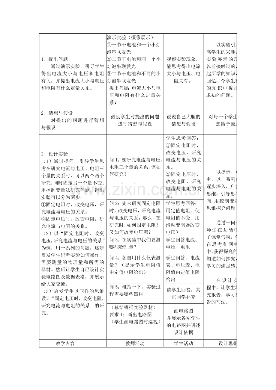 欧姆定律教学设计模板.doc_第3页