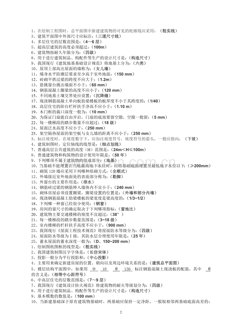 质量员、安全员、材料员、资料员基础知识大纲及习题(参考).doc_第2页