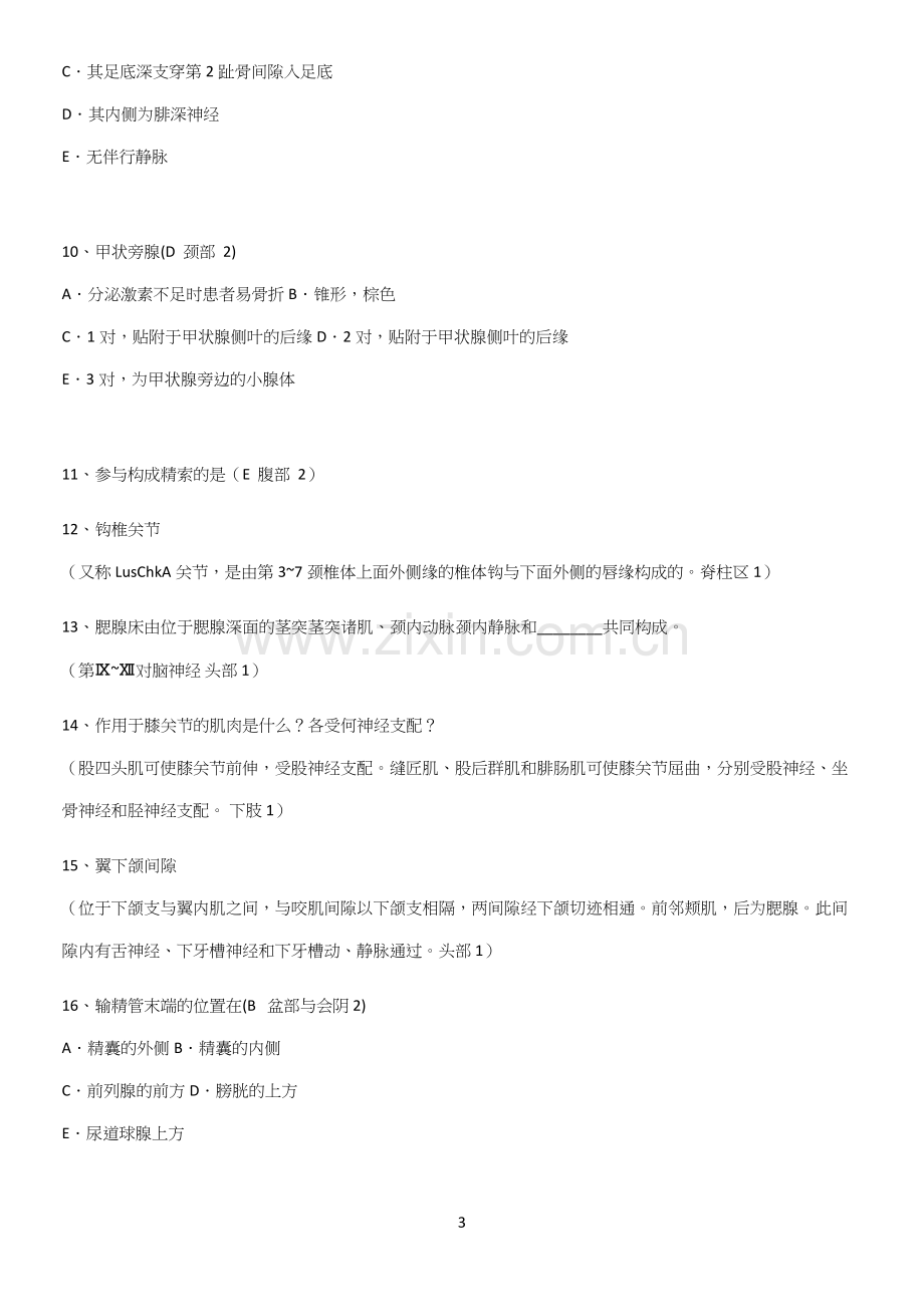 近年局部解剖学考试重点知识点大全.docx_第3页