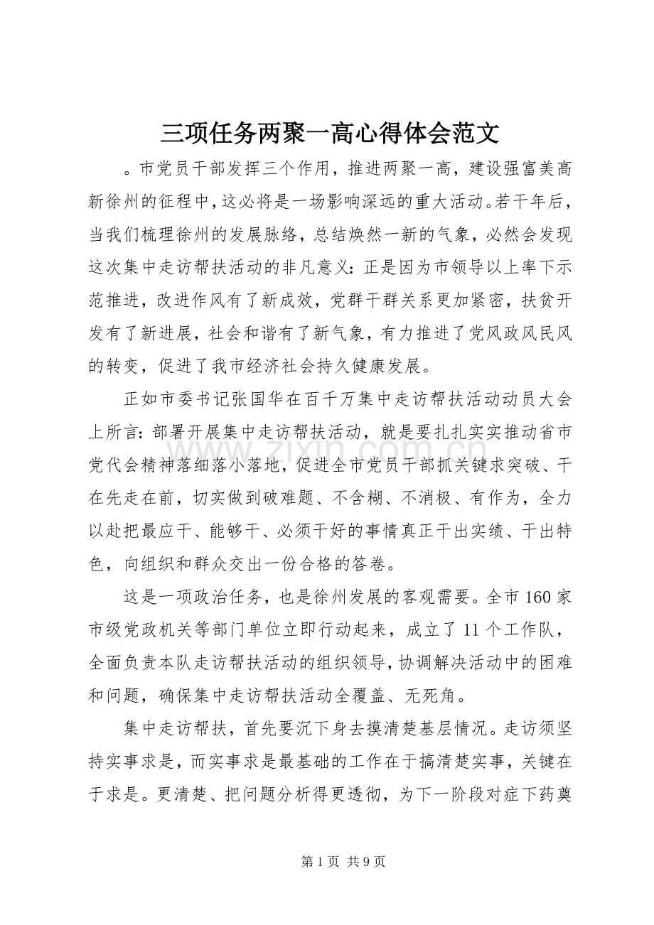 三项任务两聚一高心得体会范文.docx_第1页