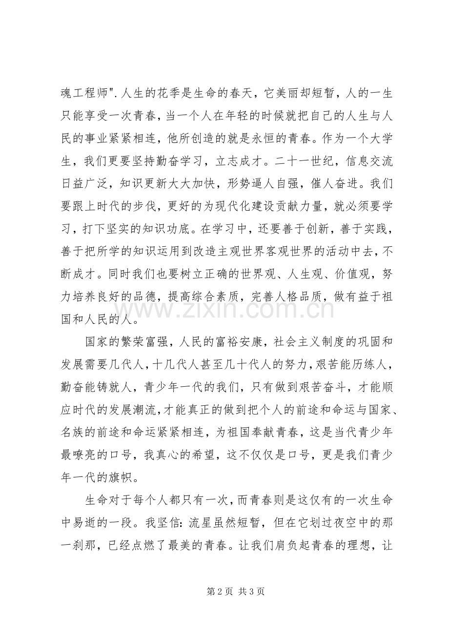 青春与理想演讲稿.docx_第2页