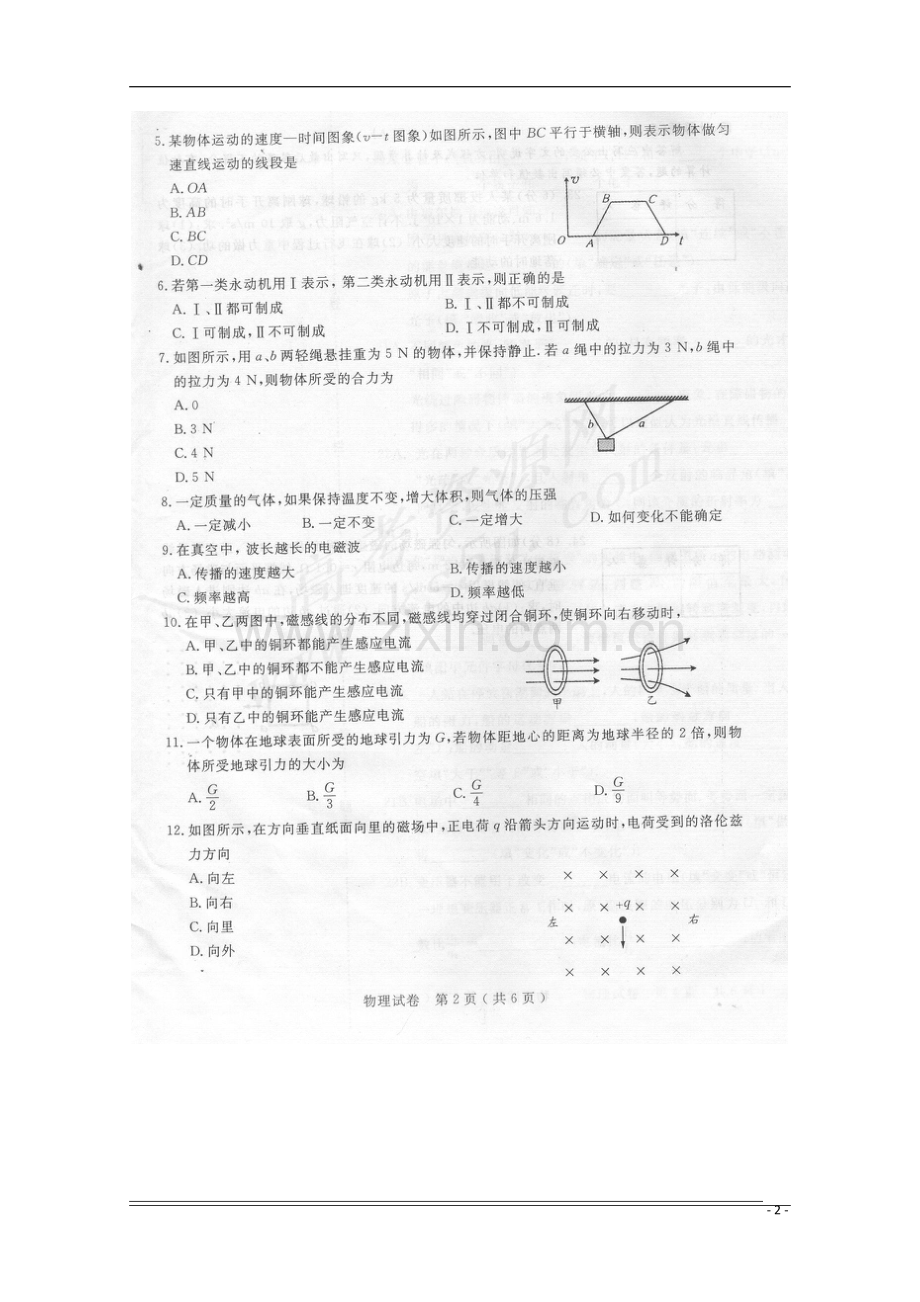 广西2009年6月高中物理毕业会考试题(扫描版).doc_第2页