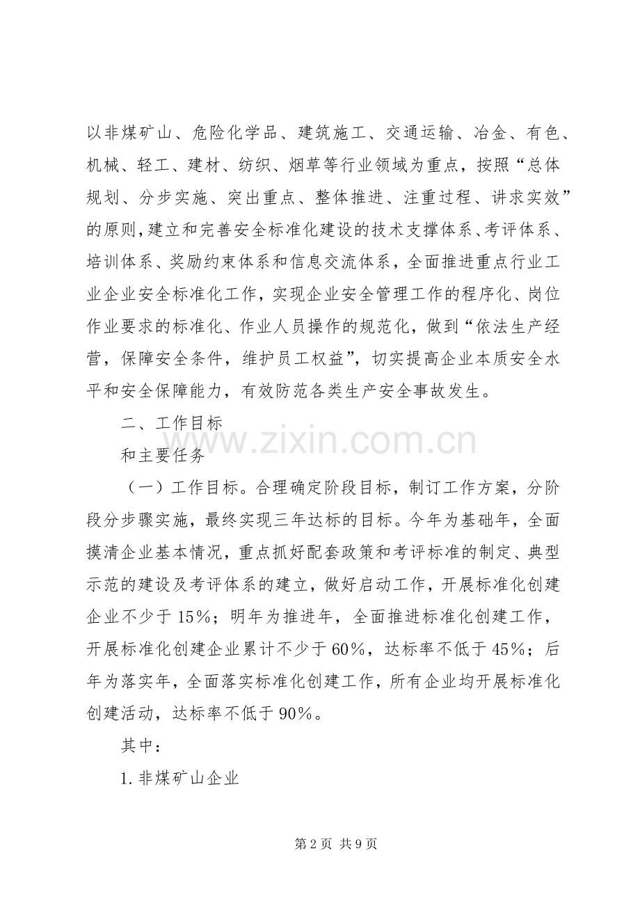 安监局标准化工作实施方案.docx_第2页